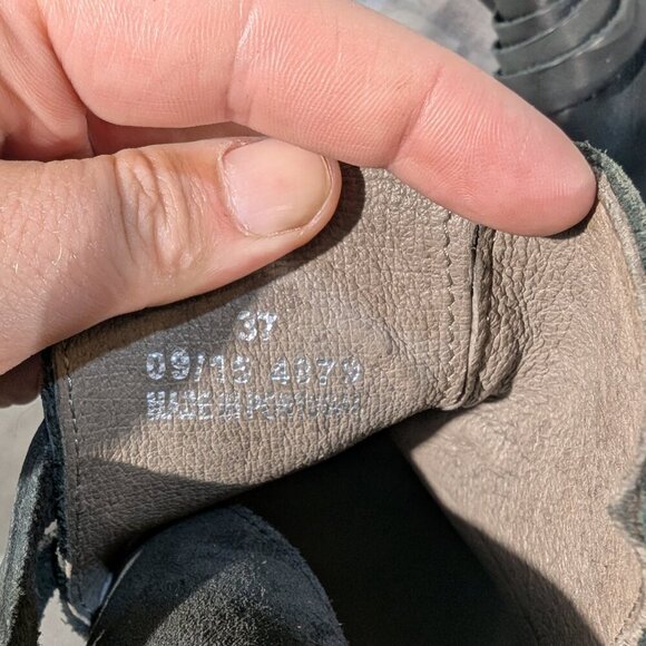 H by Hudson Horrigan Black Leather Double Buckle Ankle Booties Size 37 - Picture 15 of 15